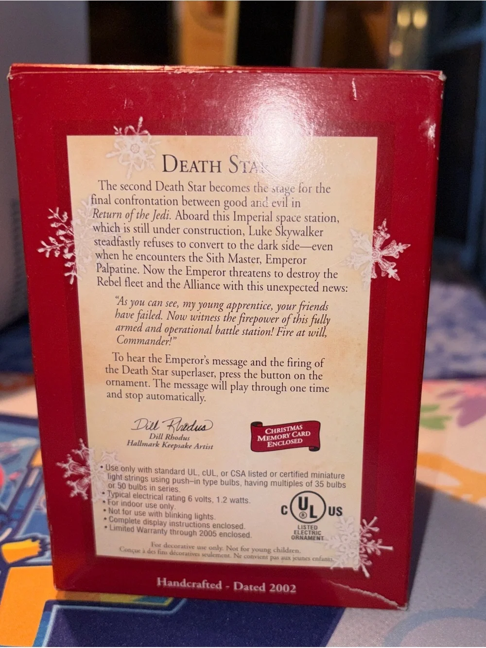 2002 Hallmark Keepsake Star Wars Death Star Magic Light Christmas Ornament NEW